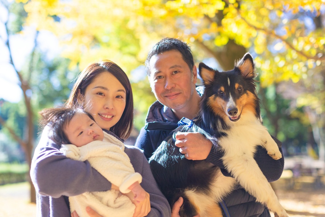 KOBASHOが出張撮影した家族写真(キッズ,ベビーフォト)などが写った「エミリィ紅葉撮影会」の家族写真