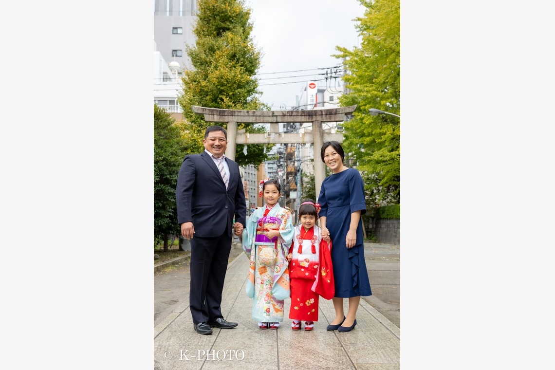 大森光太郎・K-PHOTOが出張撮影した家族写真(キッズ,ベビーフォト)などが写った「七五三撮影」の家族写真