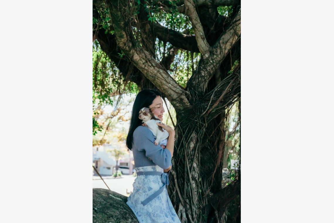 ポートレート沖縄が出張撮影した家族写真(キッズ,ベビーフォト)などが写った「ペット撮影」の家族写真