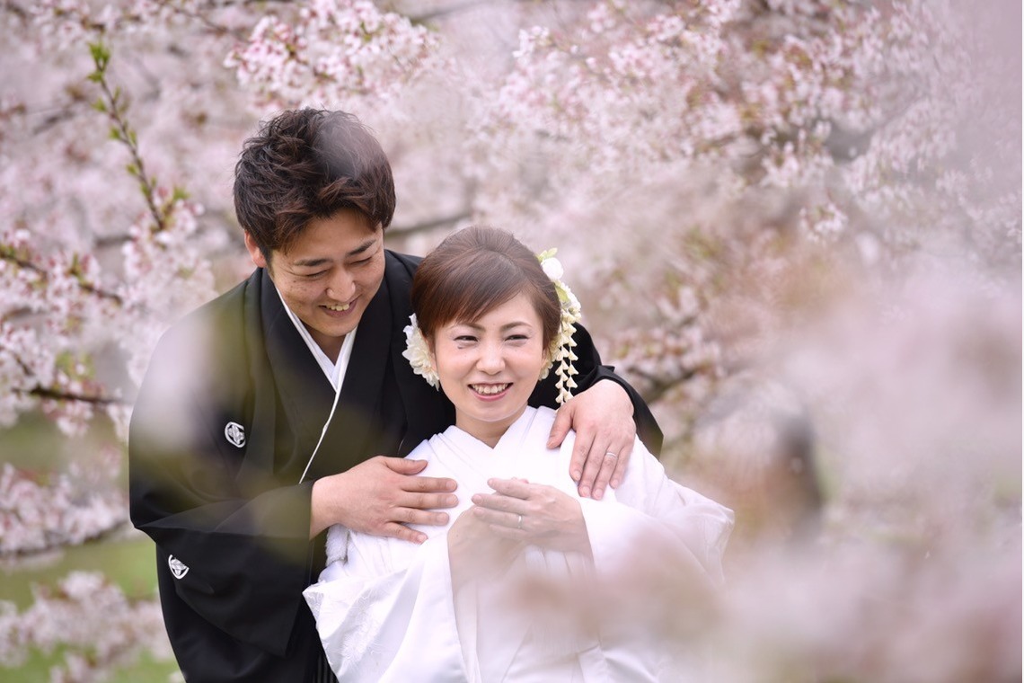 キキフォトワークスが撮影した「桜の季節の和装前撮り」の写真