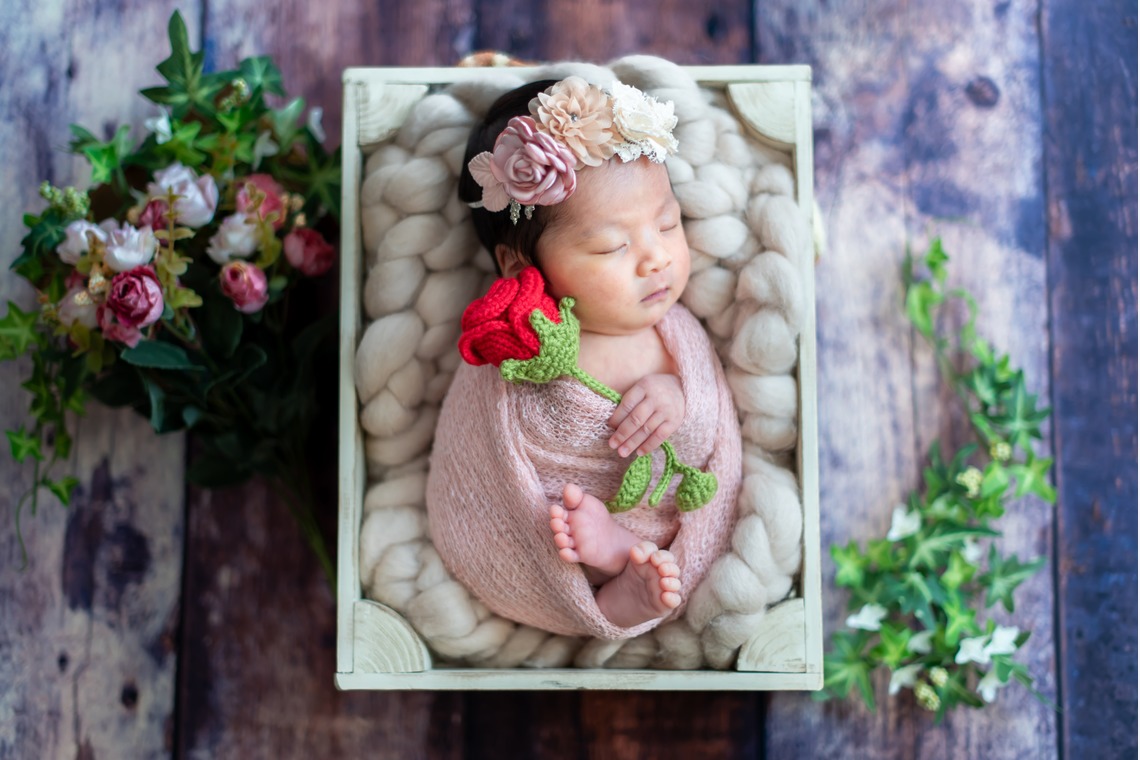 サキヤマ リエが撮影した写真のアルバム「ピンク系・オーロラ姫風・女の子のニューボーンフォト 」