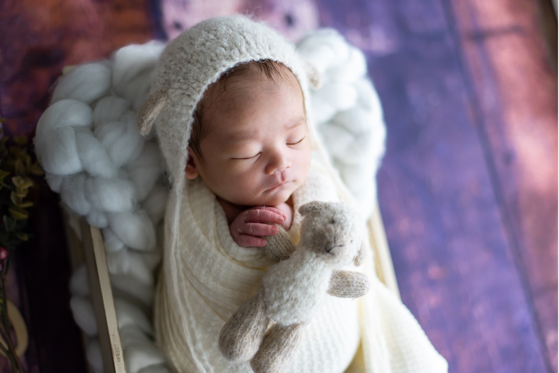 サキヤマ リエが撮影した写真のアルバム「ホワイト系・ひつじのぬいぐるみ・男の子のニューボーンフォト 」