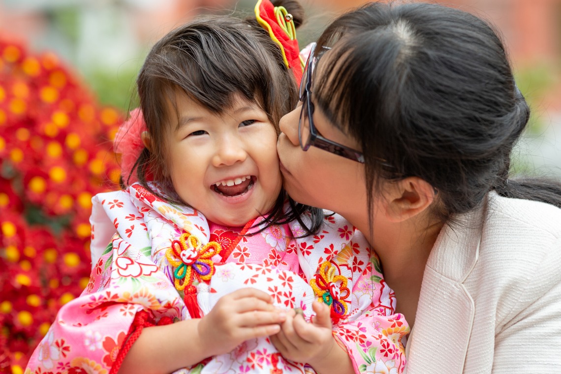 スタジオファンタスが出張撮影した家族写真(キッズ,ベビーフォト)などが写った「七五三撮影」の家族写真