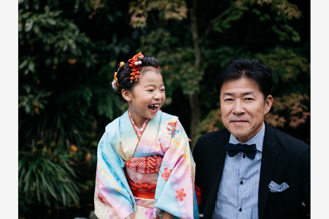 植村由理が出張撮影した家族写真(キッズ,ベビーフォト)などが写った「七五三　＠神明社　横浜」の家族写真