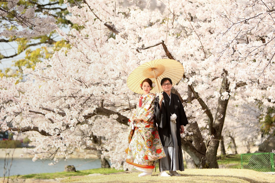 KIKIウェディングが撮影した「サクラとお城と打ち掛け」の写真