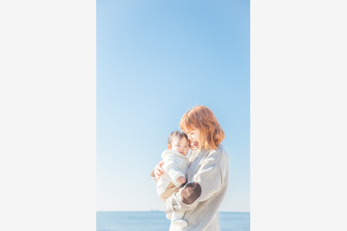今泉秀樹が出張撮影した家族写真(キッズ,ベビーフォト)などが写った「稲毛海岸」の家族写真