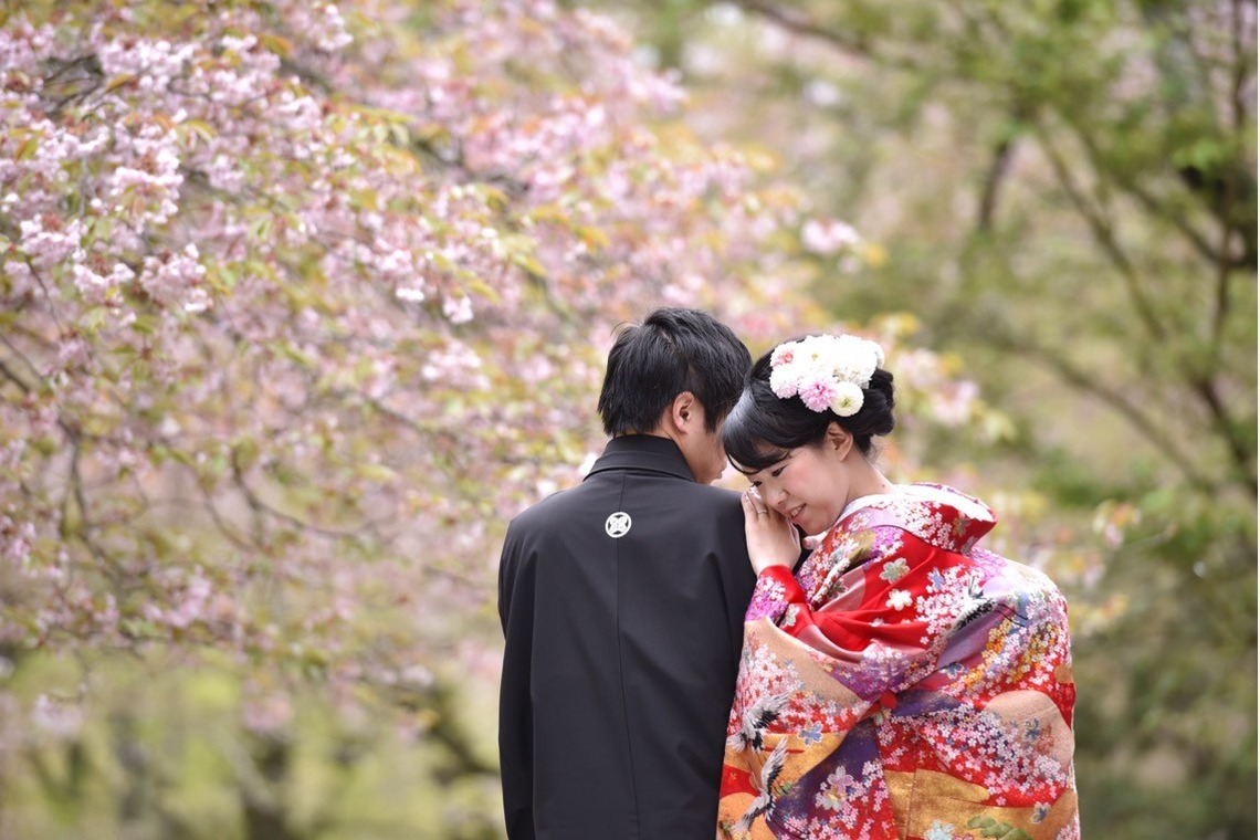 キキフォトワークスが撮影した「桜の季節の和装前撮り」の写真
