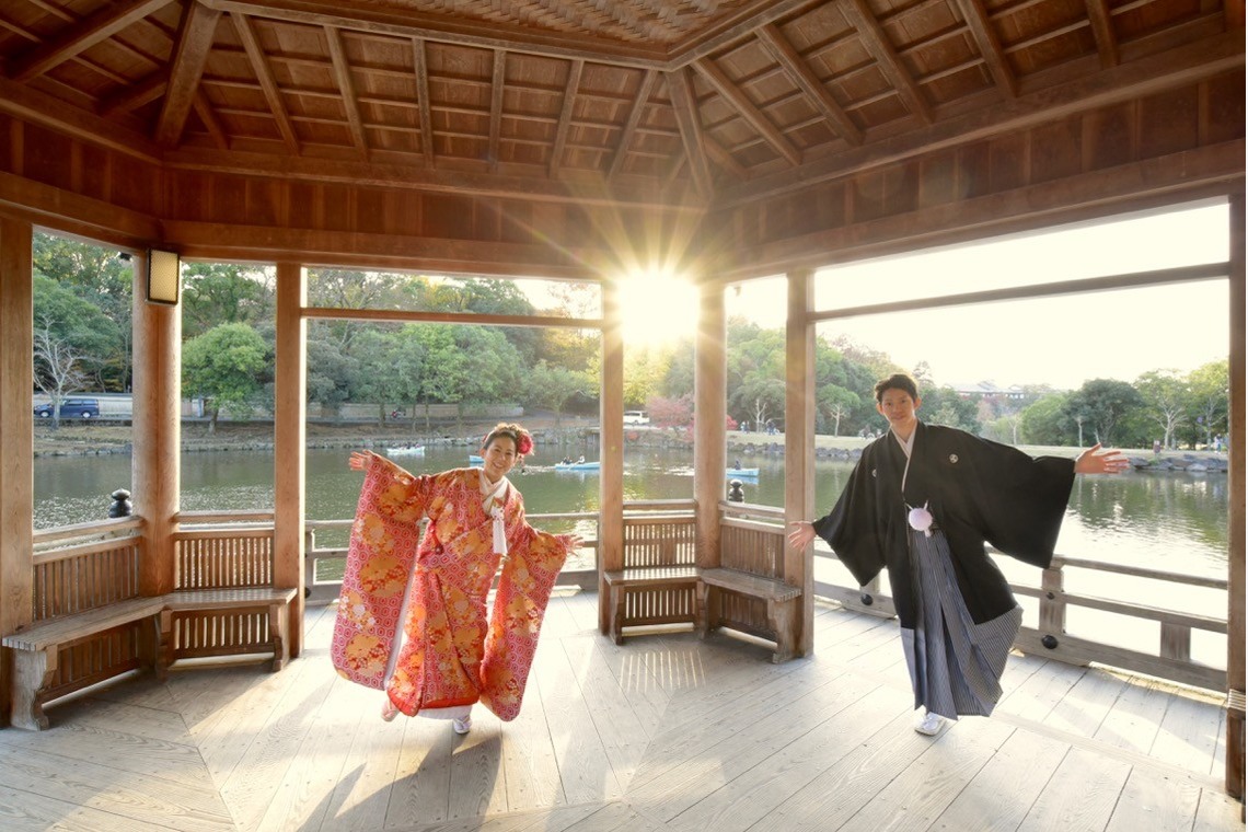 キキフォトワークスが撮影した「秋の奈良公園で和装前撮り」の写真