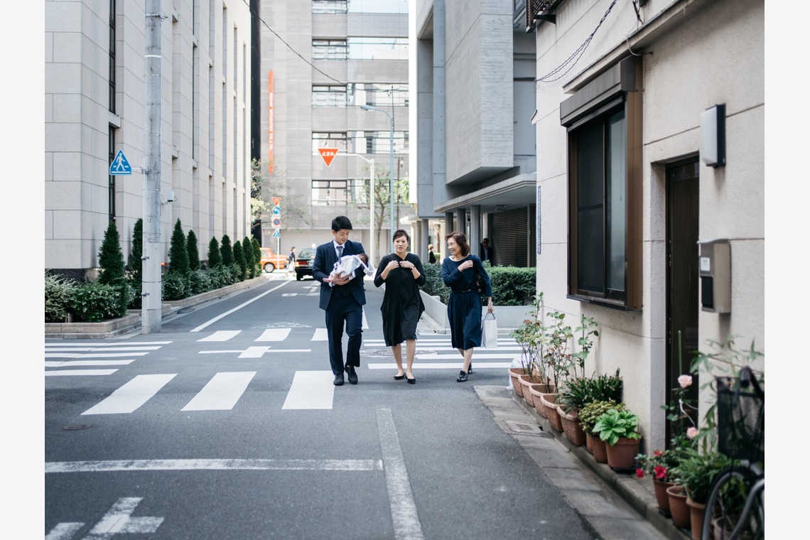 植村由理が出張撮影した家族写真(キッズ,ベビーフォト)などが写った「お宮参り　＠水天宮」の家族写真