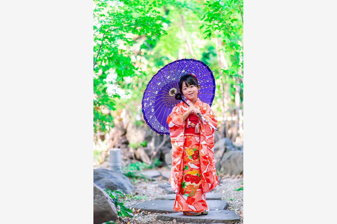 サキヤマ リエが出張撮影した家族写真(キッズ,ベビーフォト)などが写った「7歳女の子・ママの着たお着物で七五三＠大國魂神社」の家族写真