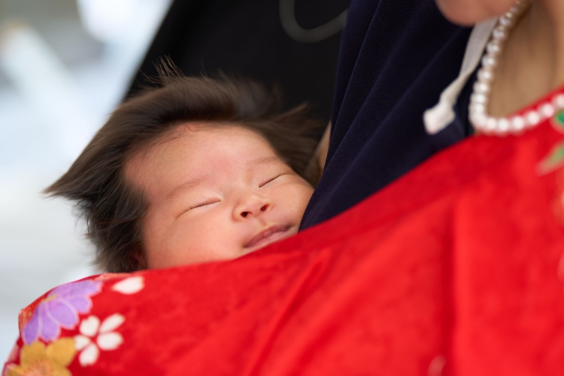 Actが出張撮影した家族写真(キッズ,ベビーフォト)などが写った「お宮参り」の家族写真