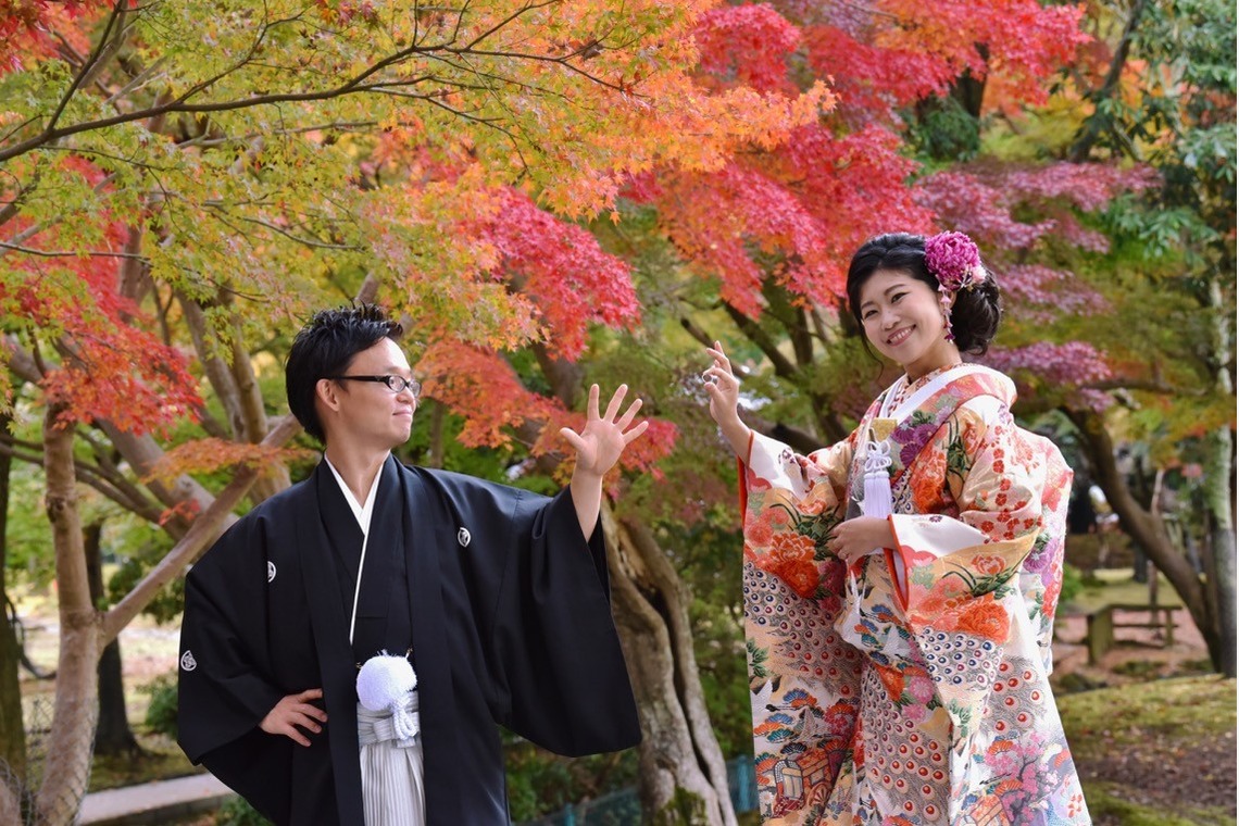 キキフォトワークスが撮影した「Pre Weddingphotoshoot at Nara with kimono in autumn to winter」の写真