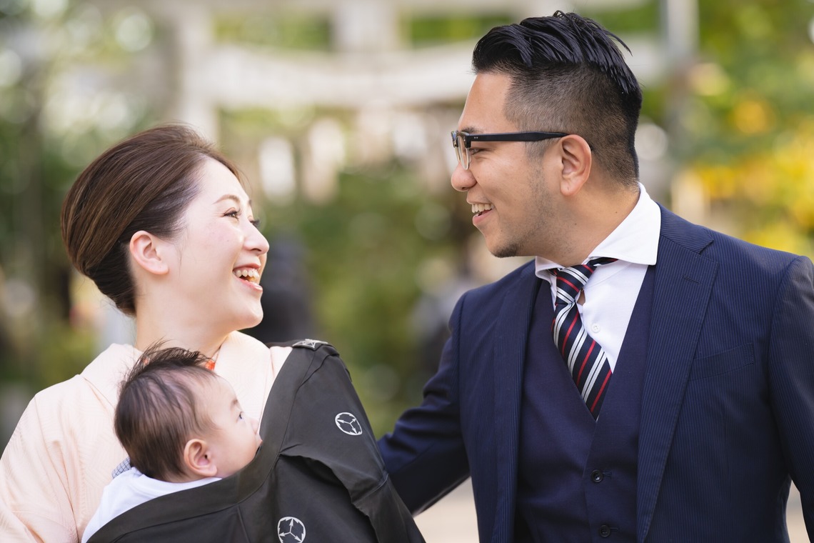 PHOTO 104が出張撮影した家族写真(キッズ,ベビーフォト)などが写った「お宮参り」の家族写真