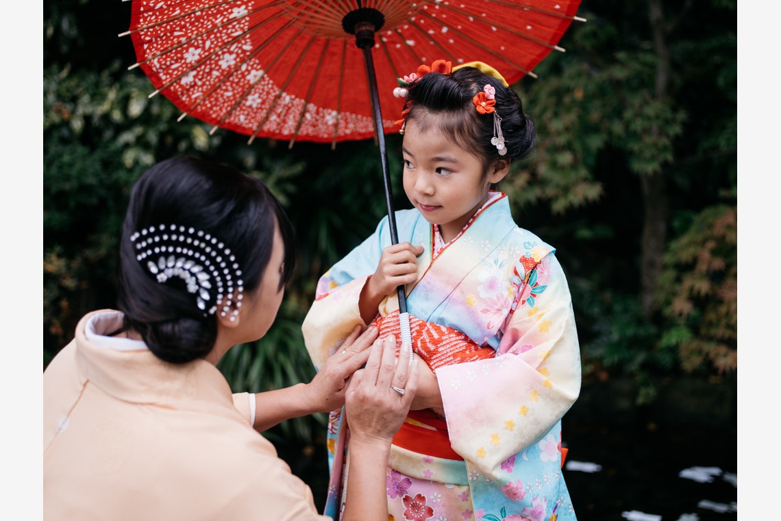 植村由理が出張撮影した家族写真(キッズ,ベビーフォト)などが写った「七五三　＠神明社　横浜」の家族写真