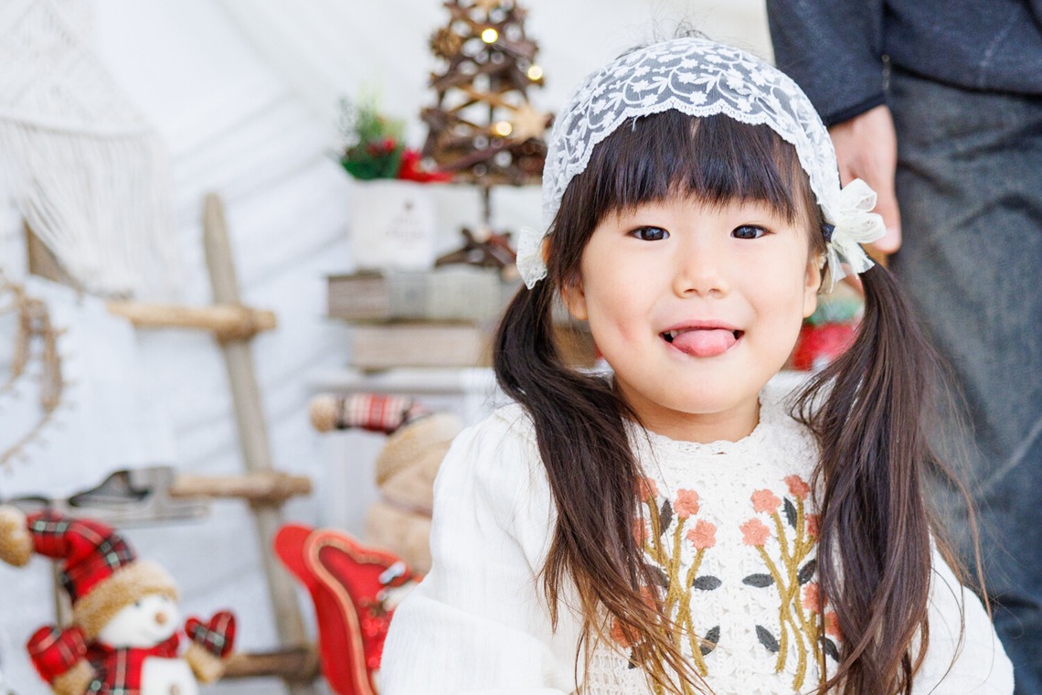 ちずカメラが出張撮影した家族写真(キッズ,ベビーフォト)などが写った「クリスマス」の家族写真