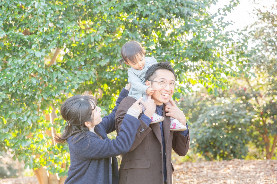 今泉秀樹が出張撮影した家族写真(キッズ,ベビーフォト)などが写った「昭和記念公園」の家族写真