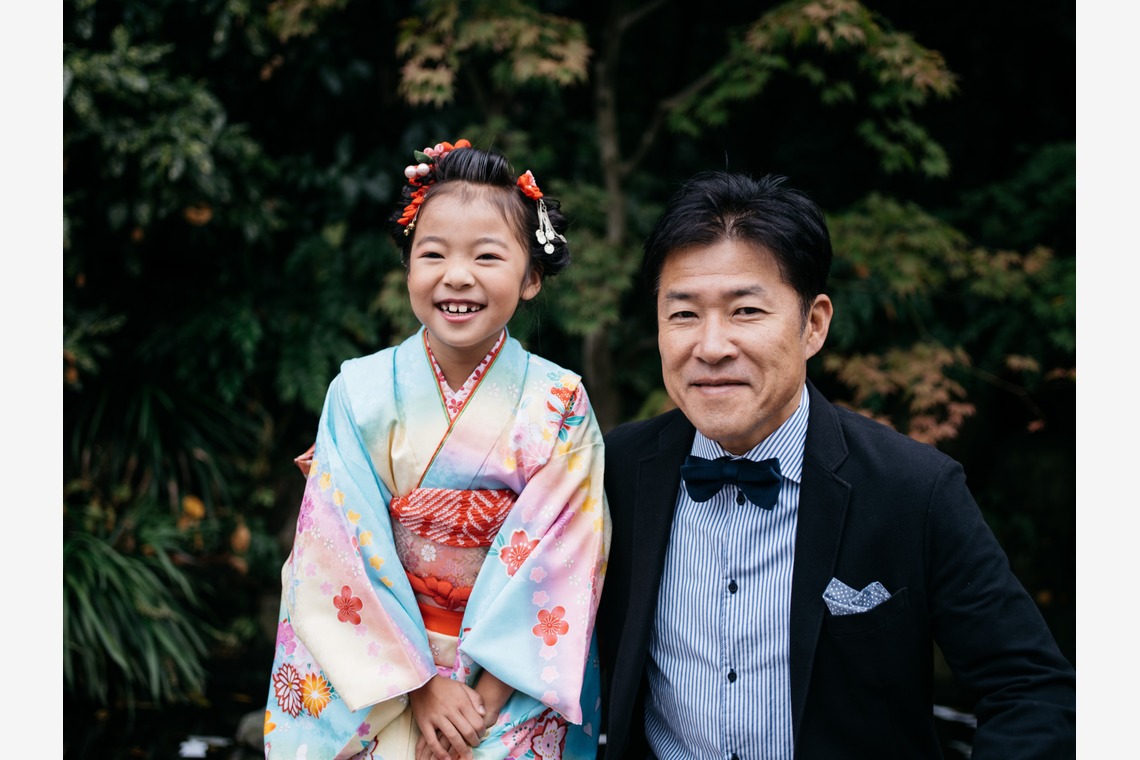 植村由理が出張撮影した家族写真(キッズ,ベビーフォト)などが写った「七五三　＠神明社　横浜」の家族写真