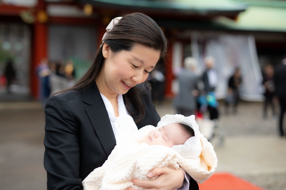 T.Matsumuraが出張撮影した家族写真(キッズ,ベビーフォト)などが写った「お宮参り＠日枝神社」の家族写真