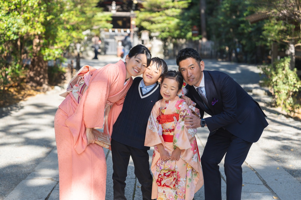 萩原　蔵志が出張撮影した家族写真(キッズ,ベビーフォト)などが写った「七五三のロケ撮影」の家族写真