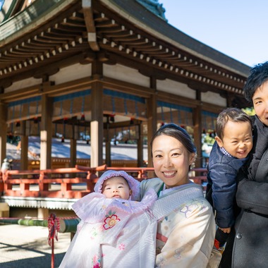 ゆうたが出張撮影した「お宮参り撮影＠大宮」の家族写真