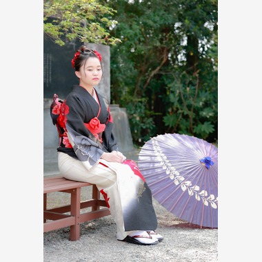 黒澤正彦が出張撮影した「成人式前撮り撮影（群馬県高崎市　進雄神社　４月撮影）」の家族写真