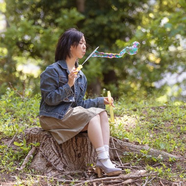 汐音が撮影した「春の公園でプロフィール写真」の写真