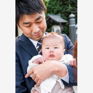 山下　剛が出張撮影した「お宮参り撮影」の家族写真