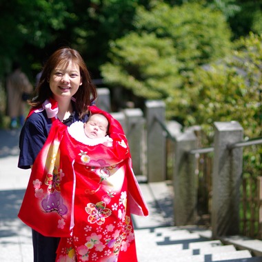 黒沢　茂が出張撮影した「お宮参り」の家族写真