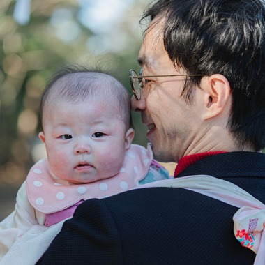 玉城　肇が出張撮影した「お宮参り撮影」の家族写真