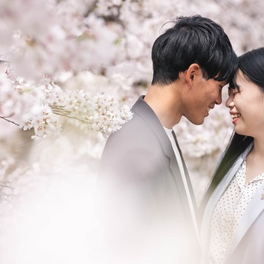Photo taken by Kanae Suzuki - Couple photo in Kyoto with cherry blossoms in full bloom