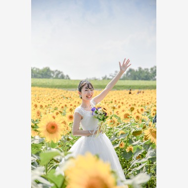 Photo taken by DESIGN STUDIO EE - Hokkaido Sun flower wedding photo