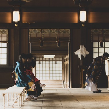 ヤマモトハンナ写真店が出張撮影した「七五三撮影」の家族写真