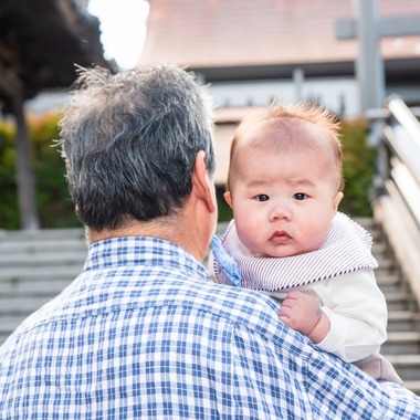 山下　剛が出張撮影した「お宮参り撮影」の家族写真