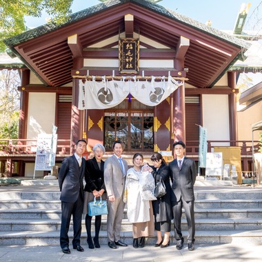 森元こずえが出張撮影した「お宮参り」の家族写真