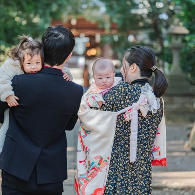 玉城　肇が出張撮影した「お宮参り撮影」の家族写真