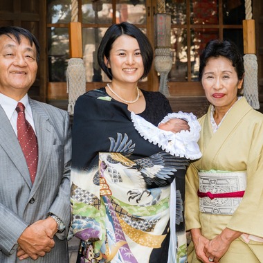 ヨッシ～が出張撮影した「お宮参り」の家族写真