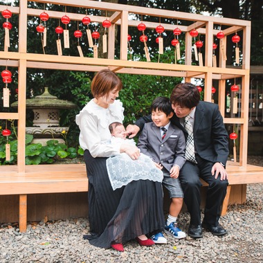 山下　剛が出張撮影した「お宮参り撮影」の家族写真