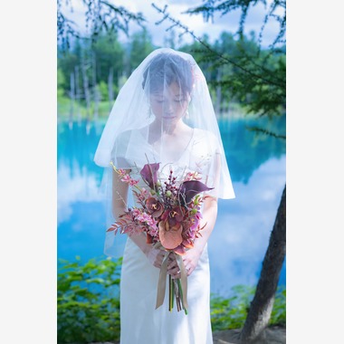Photo taken by Hokkaido Location Photo Wedding♪ - Hokkaido Biei Town Blue Pond Location Photo Wedding