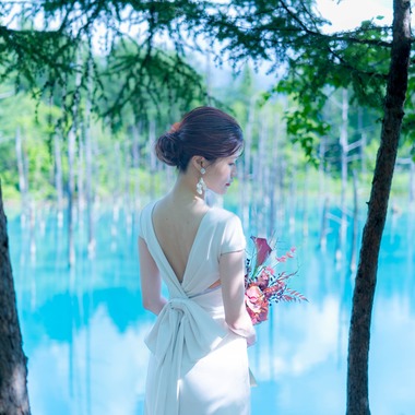 Photo taken by Hokkaido Location Photo Wedding♪ - Hokkaido Biei Town Blue Pond Location Photo Wedding