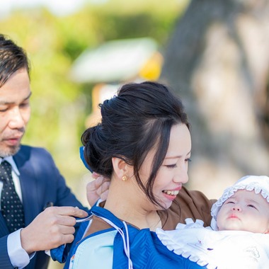 Photo Project PHOTO-ONが出張撮影した「宮参りでの撮影サンプル」の家族写真