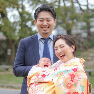 かわもとじゅんいち【Jun3photo】が出張撮影した「お宮参り」の家族写真