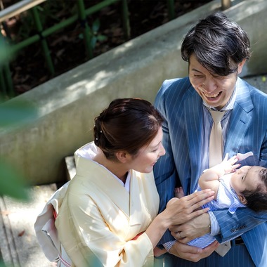 Minminが出張撮影した「お宮参り」の家族写真