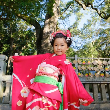 高夏写真店が出張撮影した「七五三の撮影」の家族写真