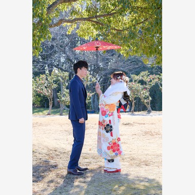 高夏写真店が出張撮影した「成人式の撮影」の家族写真