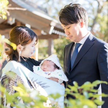 森元こずえが出張撮影した「お宮参り」の家族写真
