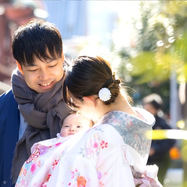 Minminが出張撮影した「お宮参り」の家族写真