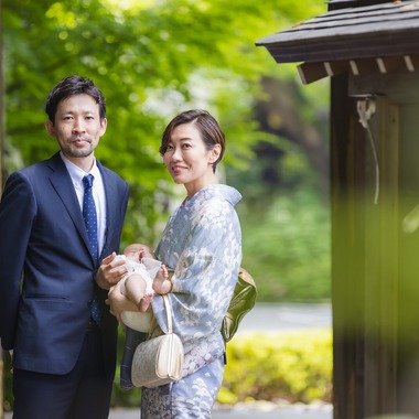 Minminが出張撮影した「お宮参り」の家族写真