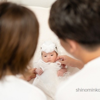 しのみんこフォトが出張撮影した「お宮参り」の家族写真