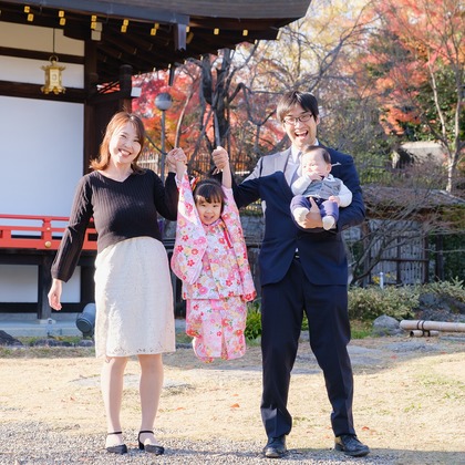 高夏写真店が出張撮影した「七五三の撮影」の家族写真