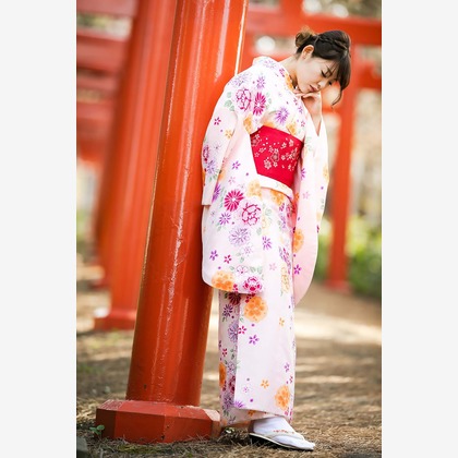 APKが出張撮影した柔道, Jujutsu, カンフーなどが写った「カジュアル着物で桜ロケーション撮影　2019年4月」の家族写真